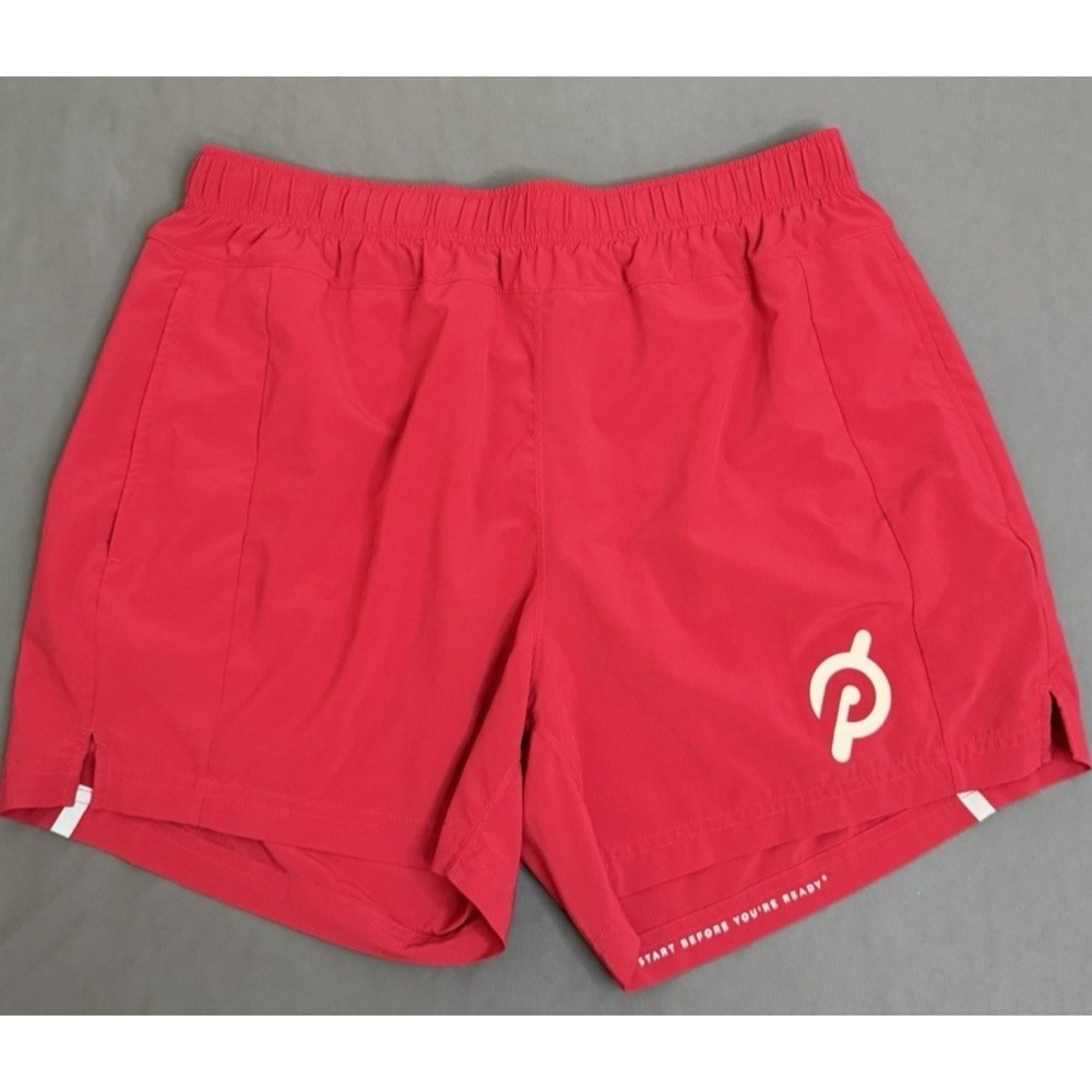 Fourlaps x Peloton Shorts Mens Size Large Red Drawstring Elastic Waist Logo